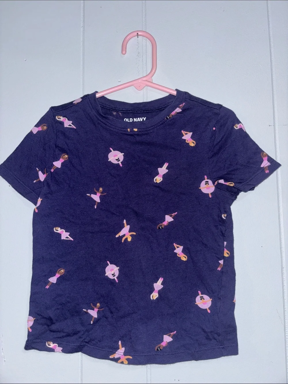 Old Navy Navy Tee with Ballerina Print